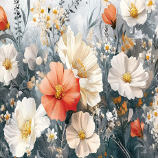 Papier peint photo fleurs prairie coquelicots nature chambre salon papier peint intissé