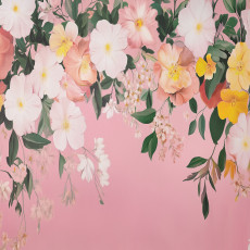 Papier peint photo représentant des fleurs suspendues et des feuilles roses, pour la chambre à coucher ou le salon, 150 x 105