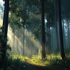 Papier peint forêt Soleil arbres 3D nature pour mur chambre salon