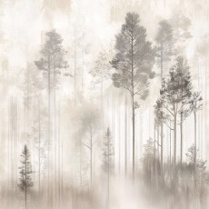 Papier peint photo forêt vintage arbres nature pour mur chambre salon