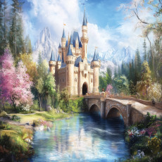 Papier peint pour fille château de conte de fées papier peint pour chambre d'enfant