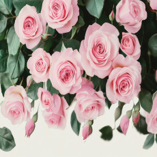 Papier peint photo fleurs roses suspendues au mur chambre salon