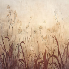 Papier peint photo « Herbe bohème nature » sépia pour les murs de la chambre ou du salon, 150 x 105