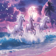 Papier peint pour enfants licorne cheval plage papier peint pour chambre d'enfant