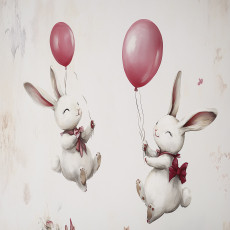 Papier peint pour enfants lapins avec ballons papier peint pour chambre d'enfant