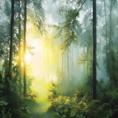 Papier peint 3D forêt arbres soleil nature pour la chambre à coucher ou le salon