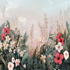 Papier peint photo fleurs des champs coquelicots nature pour mur chambre salon