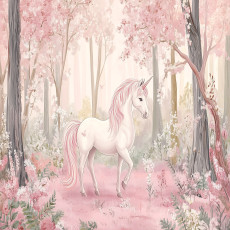 Papier peint pour fille licorne forêt papier peint pour chambre d'enfant