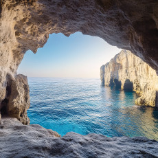 Papier peint photo océan grotte 3D paysage pour mur chambre salon