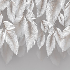 Papier peint photo feuilles gris béton abstraction pour mur chambre salon