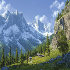 Papier peint photo 3D représentant un paysage de montagne, pour les murs d'une chambre ou d'un salon, 150 x 105 cm