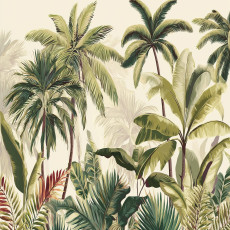 Papier peint photo « Feuilles de palmier jungle verte » pour les murs de la chambre ou du salon, 150 x 105
