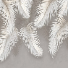 Papier peint photo feuilles suspendues plumes béton pour mur chambre salon
