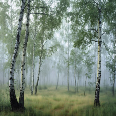 Papier peint photo forêt de bouleaux 3D arbres verts pour mur chambre salon
