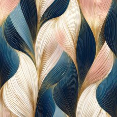 Papier peint Art déco abstrait doré pour la chambre à coucher ou le salon 150 x 105