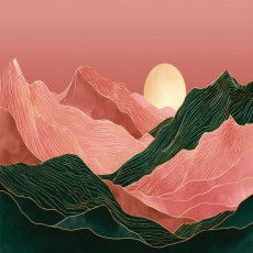 Papier peint paysage art déco abstraction pour la chambre à coucher salon