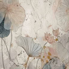 Papier peint photo fleurs, béton et abstraction pour les murs de la chambre ou du salon, 150 x 105
