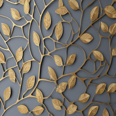 Papier peint abstrait feuilles dorées pour la chambre à coucher ou le salon