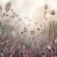 Papier peint photo « Prairie et fleurs des champs » style bohème pour la chambre à coucher ou le salon 150 x 105