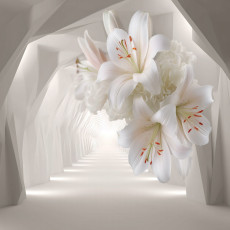 Papier peint photo 3D avec motif de lys pour chambre à coucher ou salon, papier peint intissé, 150 x 105 cm
