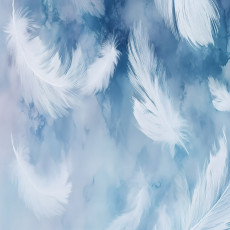 Papier peint photo « Plumes bleues » pour chambre à coucher ou salon, papier peint intissé, 150 x 105