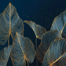 Papier peint feuilles dorées glamour chambre salon papier peint intissé