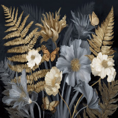 Papier peint feuilles fleurs dorées chambre salon papier peint intissé