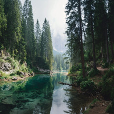 Papier peint photo forêt rivière nature paysage chambre salon papier peint intissé