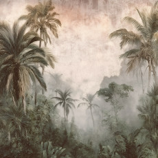 Papier peint jungle vintage rétro pour chambre à coucher ou salon, papier peint intissé 150 x 105