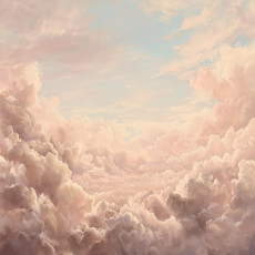 Papier peint nuages ciel bohème beige pour chambre ou salon, papier peint intissé 150 x 105