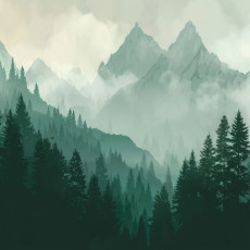 Papier peint forêt montagnes nature paysage chambre salon papier peint intissé