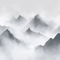 Papier peint montagne brouillard paysage chambre salon papier peint intissé