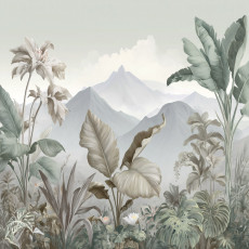 Papier peint photo montagne jungle nature chambre salon papier peint intissé