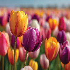 Papier peint photo fleurs tulipes nature chambre salon papier peint intissé