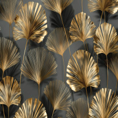 Papier peint abstrait feuilles dorées chambre à coucher salon papier peint intissé