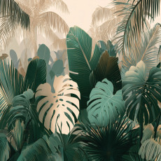 Papier peint feuilles de monstera jungle chambre salon papier peint intissé