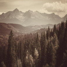 Papier peint photo forêt montagnes paysage chambre salon papier peint intissé