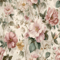 Papier peint photo fleurs feuilles vintage chambre salon papier peint intissé