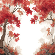 Papier peint forêt arbres aquarelle chambre salon papier peint intissé