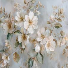 Papier peint mural fleurs vintage rétro pour chambre à coucher ou salon, papier peint intissé 150 x 105