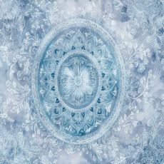 Papier peint mandala bleu pour chambre ou salon, papier peint intissé, 150 x 105 cm
