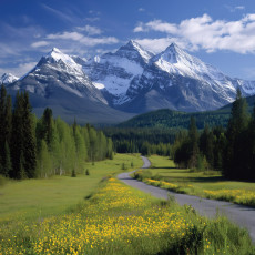 Papier peint mural montagne paysage nature chambre salon papier peint intissé