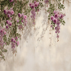 Papier peint photo : fleurs suspendues, roses, chambre à coucher, salon, papier peint intissé, 150 x 105