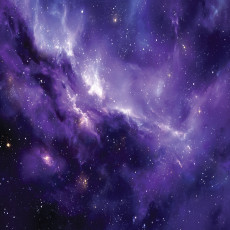 Papier peint mural pour enfants « Espace violet et étoiles » -