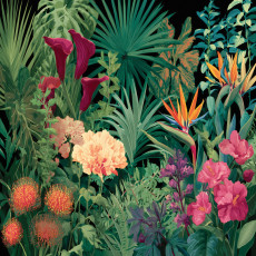 Papier peint photo fleurs feuilles jungle chambre salon papier peint intissé