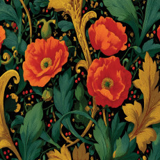 Papier peint mural fleurs coquelicots abstrait chambre salon papier peint intissé