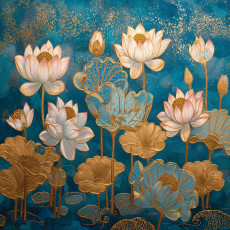 Papier peint floral doré glamour pour chambre à coucher ou salon, papier peint intissé