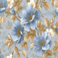 Papier peint photo fleurs glamour doré pour chambre à coucher ou salon, papier peint intissé