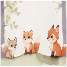 Papier peint pour enfants animaux renards papier peint pour chambre d'enfant 300x210