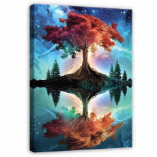 Tableau abstrait moderne représentant un arbre en 3D, pour chambre à coucher ou salon, sur toile 40 x 30